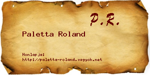 Paletta Roland névjegykártya